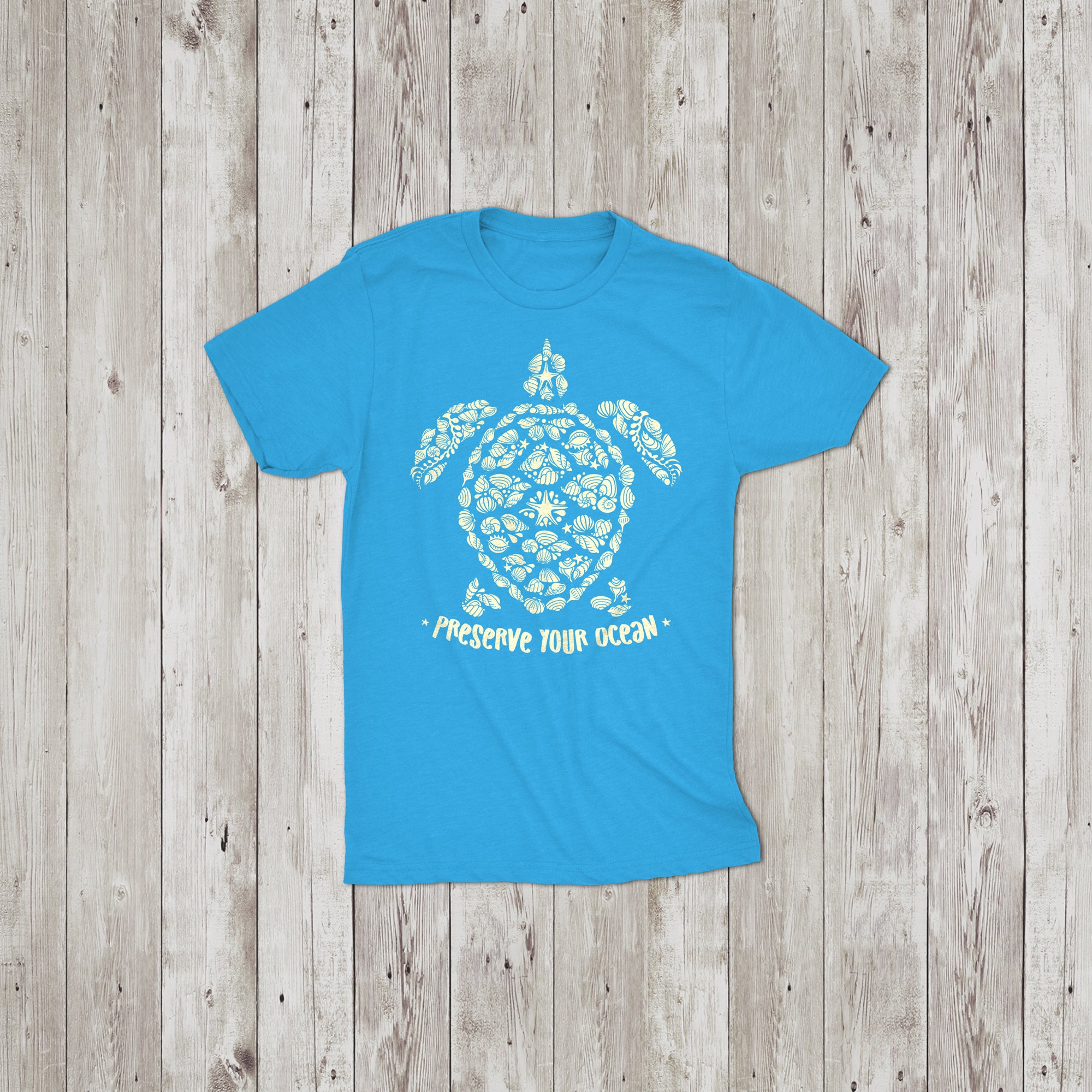 Kids Cali Sea Turtle Preserve Your Ocean Crew Neck T-Shirt - 101 Republic